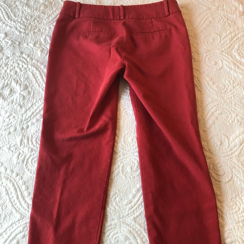 Loft red pants - hook and button closure - size 4 - Picture 6 of 8